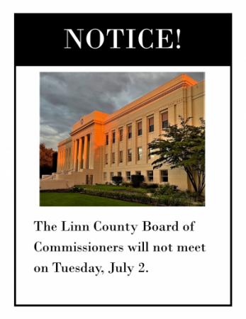 No Board of Commissioners meeting July 2